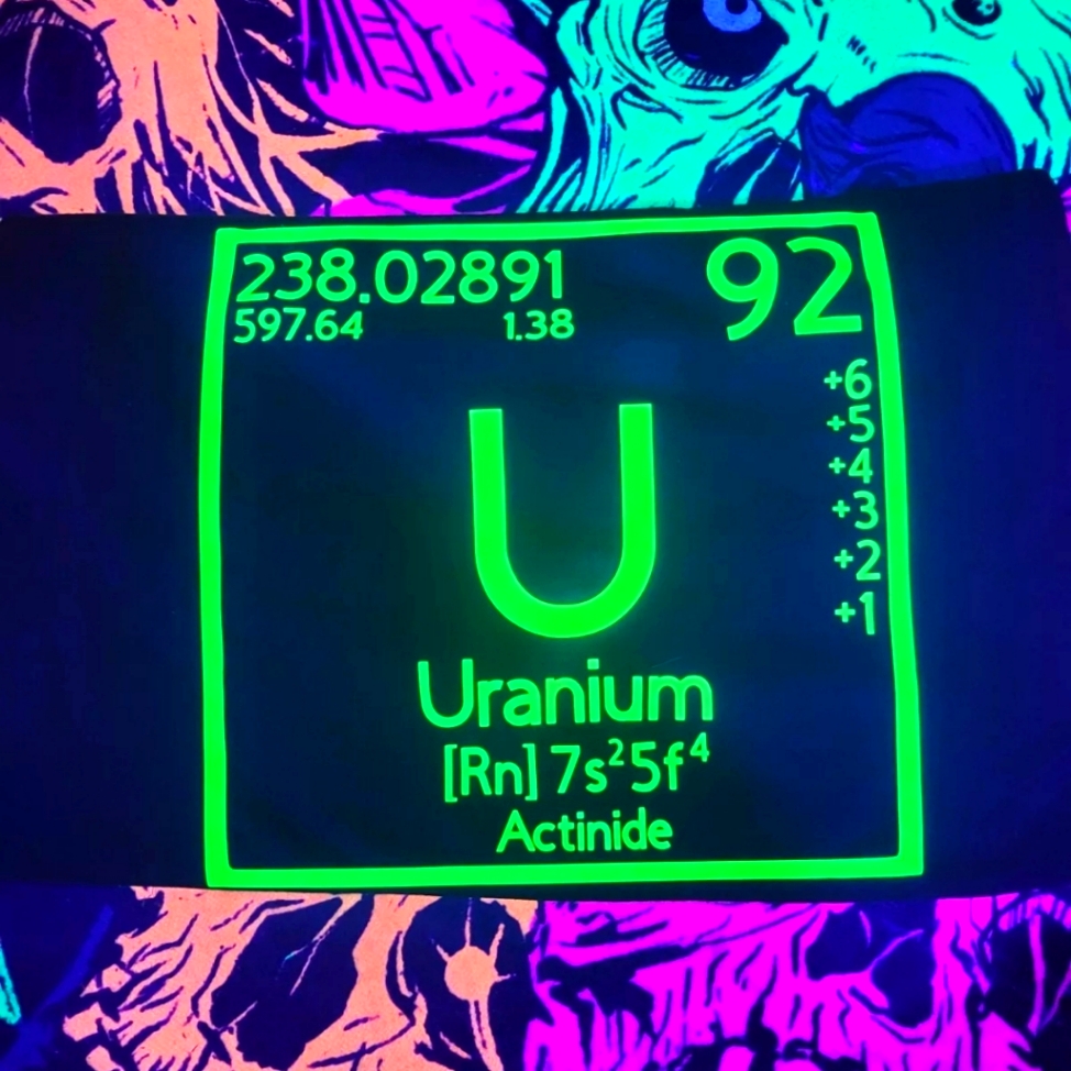 Uv Reactive Uranium Blacklight Periodic Table Tshirt